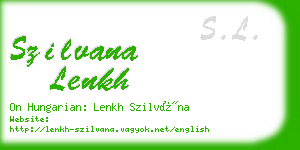 szilvana lenkh business card